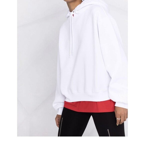 Alexander Wang PUFF LOGO HOODIE IN STRUCTURED TERRY Sz M - Picture 3 of 8
